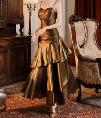 💃Glam Ruffles Prom Dress for Birthday&Graduation-Fairytale Spaghetti Strap  Long Evening Gown ED01754