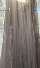 Gray Purple A-Line V Neck Tulle Lace Long Prom Dress Gorgeous Evening Dress ED01765