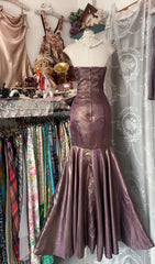 Unique Mermaid Strapless Glitter Satin Ball Dress Beautiful Birthday Evening Dress ED01877