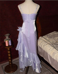 Sweet Blush Pink Spaghetti Straps Sleeveless Chiffon Prom Dress Vintage Birthday Evening Dress ED01881