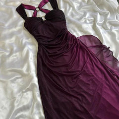 Elegant Gradient Navy Blue Sheath Spaghetti Straps Sparkling Chiffon Ball Dress Pretty Party Dress ED01883