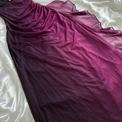 Elegant Gradient Navy Blue Sheath Spaghetti Straps Sparkling Chiffon Ball Dress Pretty Party Dress ED01883