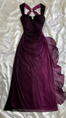 Elegant Gradient Navy Blue Sheath Spaghetti Straps Sparkling Chiffon Ball Dress Pretty Party Dress ED01883