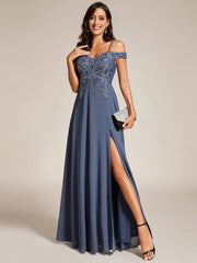 Aimishang Custom Size Cold Shoulder Side Slit Evening Dresses
