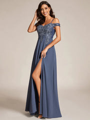 Aimishang Custom Size Cold Shoulder Side Slit Evening Dresses