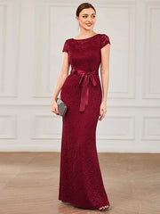 Aimishang Lace Backless Ribbon Waist Bodycon Mother of the Bride Dress