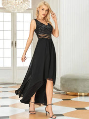 Aimishang Sexy High-Low Maxi Chiffon Evening Dresses with Sequin