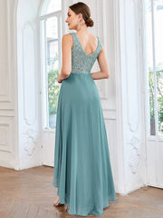 Aimishang Sexy High-Low Maxi Chiffon Evening Dresses with Sequin