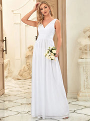 Aimishang Double V Neck Floor Length Sparkly Evening Dresses for Party