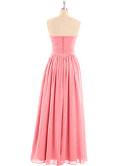 Chiffon Bridesmaid Dresses Cross Pleated Bodice Watermelon