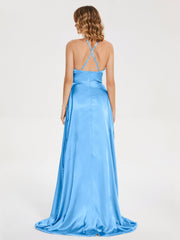 Halter Soft Satin Dresses