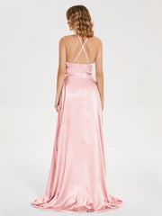 Halter Soft Satin Dresses