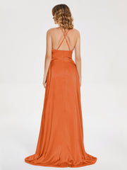 Halter Soft Satin Dresses