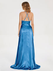 Halter Soft Satin Dresses