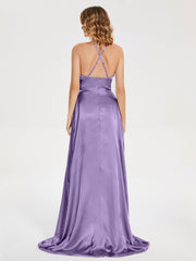 Halter Soft Satin Dresses