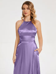 Halter Soft Satin Dresses