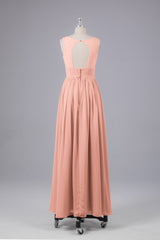 Elegant A-line V Neck Straps Chiffon Bridesmaid Dresses