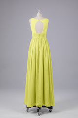 Elegant A-line V Neck Straps Chiffon Bridesmaid Dresses