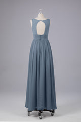 Elegant A-line V Neck Straps Chiffon Bridesmaid Dresses