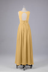 Elegant A-line V Neck Straps Chiffon Bridesmaid Dresses
