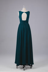 Elegant A-line V Neck Straps Chiffon Bridesmaid Dresses