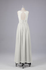 Elegant A-line V Neck Straps Chiffon Bridesmaid Dresses