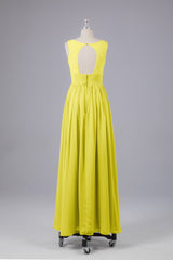 Elegant A-line V Neck Straps Chiffon Bridesmaid Dresses
