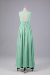 Elegant A-line V Neck Straps Chiffon Bridesmaid Dresses