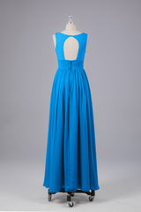Elegant A-line V Neck Straps Chiffon Bridesmaid Dresses