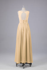 Elegant A-line V Neck Straps Chiffon Bridesmaid Dresses