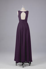Elegant A-line V Neck Straps Chiffon Bridesmaid Dresses