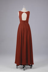 Elegant A-line V Neck Straps Chiffon Bridesmaid Dresses