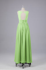 Elegant A-line V Neck Straps Chiffon Bridesmaid Dresses
