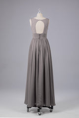 Elegant A-line V Neck Straps Chiffon Bridesmaid Dresses