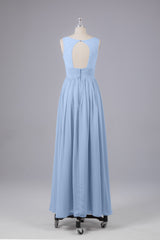 Elegant A-line V Neck Straps Chiffon Bridesmaid Dresses