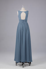 Elegant A-line V Neck Straps Chiffon Bridesmaid Dresses