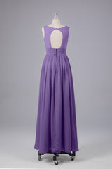 Elegant A-line V Neck Straps Chiffon Bridesmaid Dresses