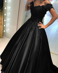 Elegant Ball Gown Prom Dresses Off The Shoulder Lace Beaded