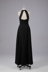 Elegante chiffon halter vloer lengte bruidsmeisje jurken