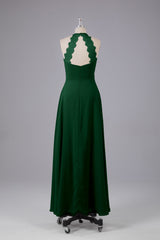 Elegante chiffon halter vloer lengte bruidsmeisje jurken