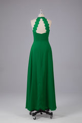 Elegante chiffon halter vloer lengte bruidsmeisje jurken