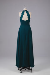 Elegante chiffon halter vloer lengte bruidsmeisje jurken