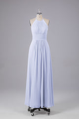 Elegante chiffon halter vloer lengte bruidsmeisje jurken