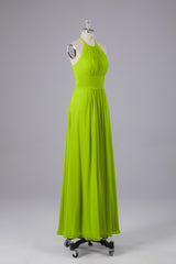 Elegante chiffon halter vloer lengte bruidsmeisje jurken