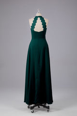 Elegante chiffon halter vloer lengte bruidsmeisje jurken