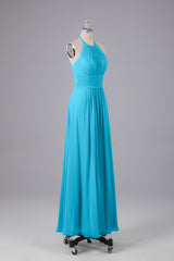Elegante chiffon halter vloer lengte bruidsmeisje jurken
