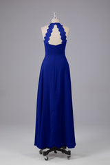 Elegante chiffon halter vloer lengte bruidsmeisje jurken