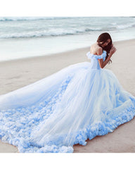 Elegant Flower Tulle Quinceanera Dresses Ball Gowns Off Shoulder