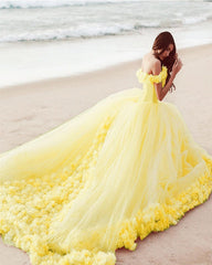 Elegant Flower Tulle Quinceanera Dresses Ball Gowns Off Shoulder