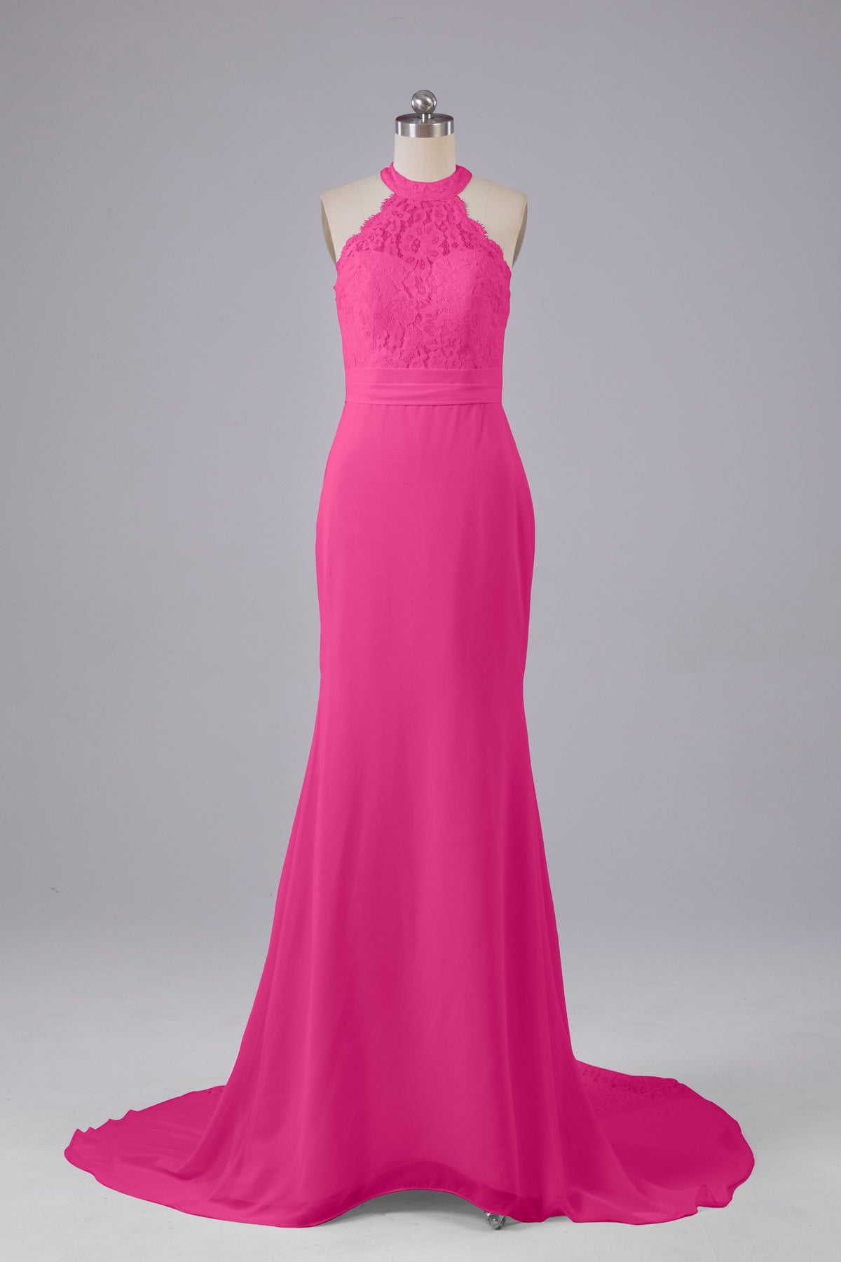 Elegante halter Court Train Bruidsmeisjekleding